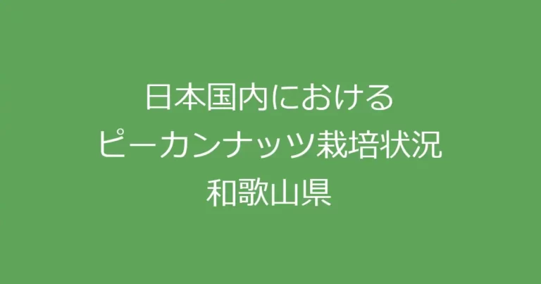 国内ピーカンナッツ栽培状況（和歌山県）