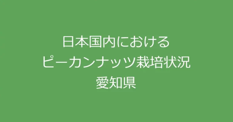 国内ピーカンナッツ栽培状況（愛知県）